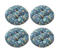 Aliuciku Pack 4 Cojines para Silla, Grueso Tatami Cojín de Silla Redondo para el Hogar Oficina Comedor(B-12,50x50cm)