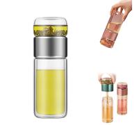 Alivefuser Tea Infuser,Infusifie Tea Infuser,Portable Double Layered Teas Water Separation Glass Teas Cup, 3 in 1 Teas Maker, for Loose Leaf Fruit,Infused Water,Office,Travel (Silver)