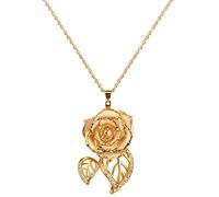 AliveRose Collar bañado en oro rosa real, regalo para mujer, collar con colgante de rosa de oro de 24 quilates, joyería para el día de la madre, aniversarios, cumpleaños, Navidad, ocasiones especiales