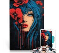 Alivia el estrés Vacaciones en casa Matar el Tiempo Niña y Flores de Amapola Puzzle de 1000 Piezas para Adultos 50x75cm Mejorar la Memoria para Mayores de 14 años