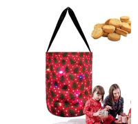 Aliviado Trick Or Treat bolsas, de Halloween iluminada,Cubo de regalo reutilizable multifuncional | Bolsas navideñas de luz LED multifunción reutilizable Goody Bucket Bag Cubo rojo y verde