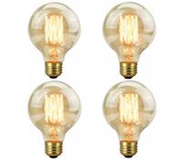 ALIVIM 4 Piezas G80 E27 220V 40W Bombilla LED Regulable Vintage Filamento Luz Retro Incandescente Decoración Iluminación Lámpara Blanco Cálido