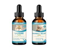 Alivio Bolas Pelo Gato - Remedio para Bolas Pelo Gato + L-Lisina para Gatos - Gotas Lisina para Reforzar Sistema Inmunitario Gatos