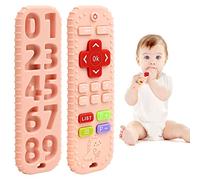 Alivio de la Dentición Mordedores Juguetes para Bebés 6-12 Meses Regalos, Silicona Mordedor Mando a Distancia Juguetes de Baño para 3-6 9 Meses Niño Niña Autismo, Juguetes de Grado Alimenticio, Rosa