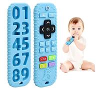 Alivio de la Dentición Mordedores Juguetes para Bebés 6-12 Meses Regalos, Silicona Mordedor Mando a Distancia Juguetes de Baño para 3-6 9 Meses Niño Niña Autismo, Juguetes de Grado Alimenticio, Azul