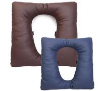 Alivio de la presión del asiento del inodoro acolchado 16.5x16.5 pulgadas Fit universal asiento de inodoro suave PU cuero impermeable al cojín fácil de limpiar con correa adhesiva para ancianos, café