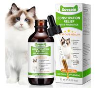 Alivio del Estreñimiento para Gatos, 60ml Tratamiento del estreñimiento para Gatos, laxante para Gatos con 6 Suplementos probióticos, promueve la Salud intestinal del