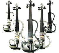 Aliyes hecho a mano profesional Silencioso violín eléctrico 4/4 tamaño completo profesional madera maciza estudiante de violín para principiantes Kit de violín Cuerdas, soporte de hombro, resina, DSG-1311