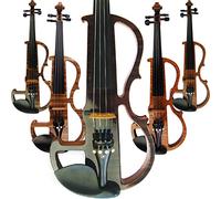 Aliyes hecho a mano profesional Silencioso violín eléctrico 4/4 tamaño completo profesional madera maciza estudiante de violín para principiantes Kit de violín Cuerdas, soporte de hombro, resina,