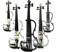 Aliyes hecho a mano profesional Silencioso violín eléctrico 44 tamaño completo profesional madera maciza estudiante de violín para principiantes Kit de violín Cuerdas, soporte de hombro, resina,