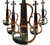 Aliyes hecho a mano profesional Silencioso violín eléctrico 44 tamaño completo profesional madera maciza estudiante de violín para principiantes Kit de violín Cuerdas, soporte de hombro, resina,