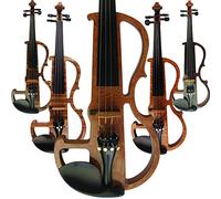 Aliyes hecho a mano profesional Silencioso violín eléctrico 44 tamaño completo profesional madera maciza estudiante de violín para principiantes Kit de violín Cuerdas, soporte de hombro, resina,