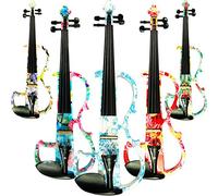Aliyes hecho a mano profesional Silencioso violín eléctrico 44 tamaño completo profesional madera maciza estudiante de violín para principiantes Kit de violín Cuerdas, soporte de hombro, resina,