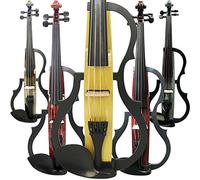 Aliyes Violín eléctrico silencioso hecho a mano 4/4 de tamaño completo profesional estudiante violín para principiantes, kit de violín de madera maciza, soporte de hombro, colofonia E605