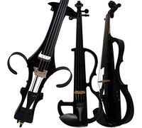 Aliyes Violín eléctrico silencioso hecho a mano 4/4 tamaño completo profesional estudiante violín para principiantes, kit de cuerda de violín de madera maciza, reposamolares, colofonia 1801