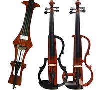 Aliyes Violín eléctrico silencioso hecho a mano 44 tamaño completo profesional para estudiantes principiantes de madera maciza, kit de cuerda para violín de madera, reposamuñecas y colofonia,