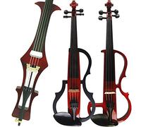 Aliyes Violín eléctrico silencioso hecho a mano 44 tamaño completo profesional para estudiantes principiantes de madera maciza, kit de cuerda para violín de madera, reposamuñecas, colofonia KIT1803,