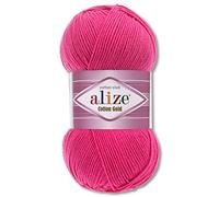 Alize 100 g Cotton Gold Premium Lana en 59 Lana de verano para tejer Amigurumi (149, fucsia)