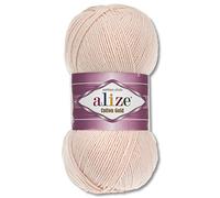 Alize 100 g Cotton Gold Premium lana en 59 lana de verano para tejer amigurumi (382, beige)