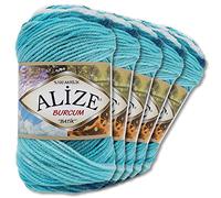 Alize 1892 Burcum Batik Premium - Ovillo de lana 100 % acrílico (5 x 100 g), 29 colores degradados