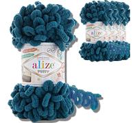 Alize - 5 ovillos de 100 g de lana turca hinchada, hilo de chenilla súper voluminosa, suave para bebé, para tejer a mano, para ganchillo suave, chenilla, XXL, para amigurumi (Patrol, 646)
