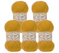 ALIZE Baby Best Uni - Ovillo de lana para bebé (5 ovillos de 100 g, antipilling, 44 colores), color naranja 281