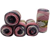 Alize Burcum Batik - Ovillo de lana (5 x 100 g, 500 g), multicolor, efecto degradado