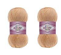 Alize Cotton Gold Yarn 55% algodón, 45% acrílico, ganchillo a mano, lote de 2 madejas de 200 gr 722 yardas