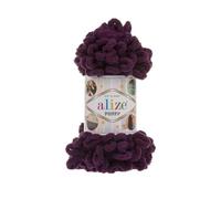 Alize Puffy Baby Big Loop Hilo para Manta 100% Micropoliéster Lana Suave Cada Ovillo 100g 9m - 111 Ciruela