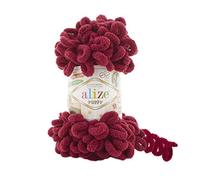 Alize Puffy Baby Big Loop Manta Hilado 100% Micropolyester Suave Hilo Lote de 3, cada bola 100g 9m - 107 Cereza