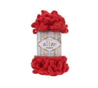 Alize Puffy Baby Big Loop - Ovillo de lana suave 100 % micropoliéster, 100 g, 9 m, color rojo