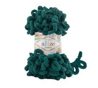 Alize Puffy Baby Big Loop - Ovillo de lana suave 100 % micropoliéster, 100 g, 9 m, color verde petróleo 426