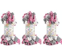 Alize Puffy Color Baby Manta Hilados de 3 Kn 300 gr 30 yardas 100% Micropoliéster Hilo suave para tejer a mano Lana Gruesa Hilos Super Chunky Bulky Woven Worested Yarn (6070)