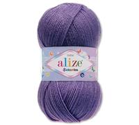 Alize Sekerim Bebe Baby - Ovillo de lana (100 g, 43 colores, 851), color morado