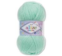 Alize Sekerim Bebe Baby - Ovillo de lana para tejer ganchillo acrílico, 100 g, 43 colores (019 | Verde mar)