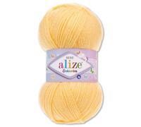 Alize Sekerim Bebe Baby - Ovillo de lana para tejer ganchillo acrílico, 100 g, 43 colores (187 | amarillo claro)