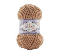Alize Velluto - Ovillo de lana para manta de bebé, 100% micropoliéster, lote de 5, 340 m, 500 g, peso del hilo: súper voluminoso (camel 429)