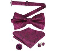 Alizeal Juego de gemelos de solapa para hombre, diseño de cachemira, 048A-Rosa intenso, 4.7x2.5inch/12x6.5cm