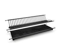 ALK Escurreplatos Acero Inoxidable AISI 304 con Bandeja - Escurridor Platos y Vasos - Organizador Cocina - Escurreplatos Armario - Disponible en Dos Acabados (Negro INOX, M600)
