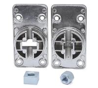 ALK FABRICACIÓN EUROPEA - JUEGO CAZOLETAS ZAMAK ENDEREZADOR PUERTA PLACA SUPERIOR Y PLACA INFERIOR SUELTAS