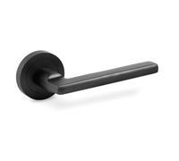 ALK VERDU - Manillas Puertas Interior Compatible Con Picaporte Puerta Interior (no Incluido). Manetas Puertas Interior Casa Con Roseta Redonda ø50. Maneta Puerta Aluminio. (Negro Mate)