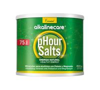 Alkaline Care pHour Salts Polvo 450g - 4 Sales Carbonatadas: Bicarbonato de Sodio, Potasio, Calcio, Carbonato de Magnesio - Alcanizante para Remineralización y Equilibrio del pH - 75 Dosis