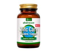 Alkaline Care Zinc Care + Cobre 60 Cápsulas - Suplemento para Sistema Inmune, Piel, Cabello y Uñas - Alta Absorción y Máxima Biodisponibilidad - Suave con el Estómago