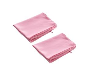 alkamto Paquete de 2 fundas de cojín, 40 x 25 x 10 cm, para almohada de apoyo para el cuello, almohada de viaje, algodón, lavable, transpirable, ergonómicamente suave, fundas de cojín (rosa)