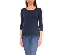 Alkato Camiseta Mujer Manga 3/4, Azul Oscuro, L