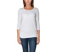 Alkato Camiseta para Mujer de Manga 3/4 Escote Redondo, Blanco, M