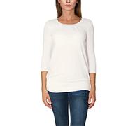 Alkato Camiseta para Mujer de Manga 3/4 Escote Redondo, Blanco Perla, L