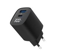 alkaya Cargador USB C GaN de 30 W con pantalla digital, cargador rápido USB-C y USB-A, adaptador compacto USB C para casa, oficina y viajes, cargador USB seguro para iPhone, Samsung, Nexus, tablet y