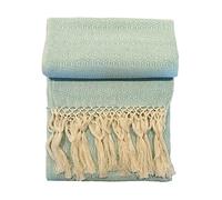 Alkimia Inc Chal rebozo de algodón mexicano hecho a mano, turquesa, L