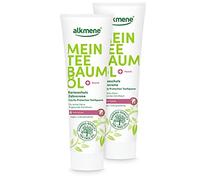 alkmene Mi aceite de árbol de té anticaries, crema dental 2 x 100 ml con 6 capas de protección, aceite de árbol de té, vegano y climáticamente neutro, pasta de dientes fluoruro para dientes fuertes y encías sanas, pasta de toothpaste